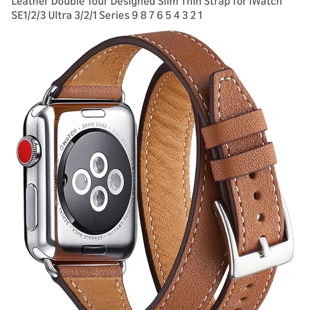 Apple Smartwatch with Tan Leather Strap
